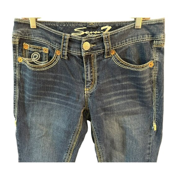 Vintage Y2K Style Seven7 Women's Denim Capri Jeans Size 10 On Trend Summer - Picture 2 of 6